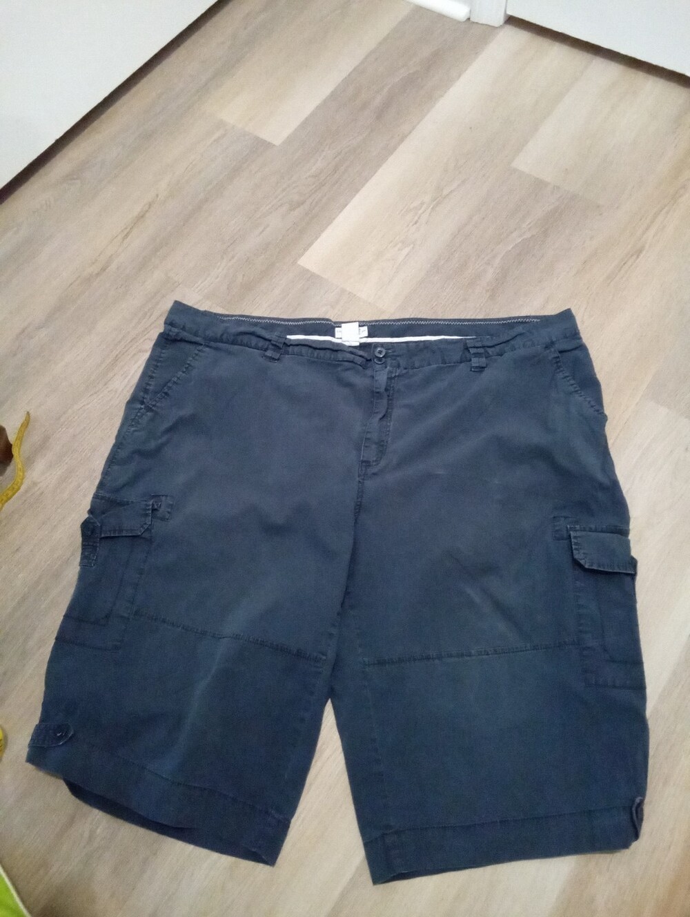Caribbean Joe Plus Size 24 Dark Navy Blue Cargo Bermuda Shorts